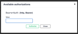 Authorization via API in Swagger