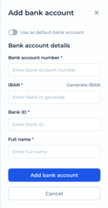 Account details: Bank Accounts