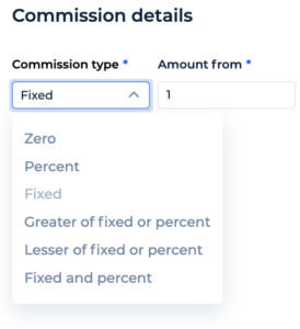 Create commission and limits (in Contract)