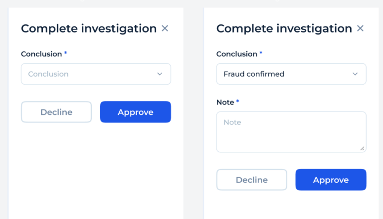 Complete/Reopen Investigation | SDK.finance - White-Label Digital ...
