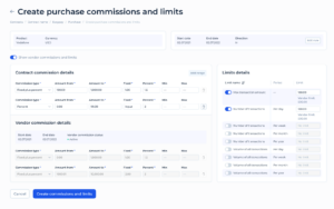 Create commission and limits (in Contract)