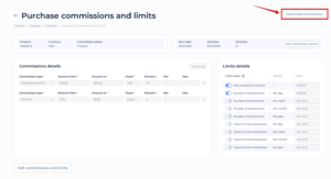 Deactivate/Activate commission and limits