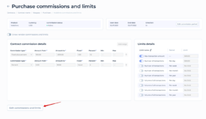 View commission rules and limits per operation (in contracts)