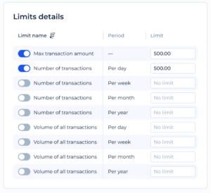 Create commission and limits (in Contract)