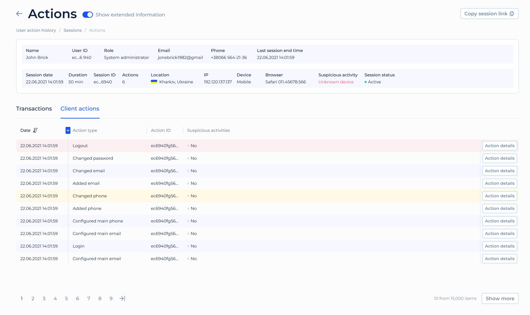 Session details (Actions) | SDK.finance - White-Label Digital Banking ...