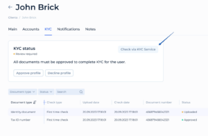 Check via KYC Service