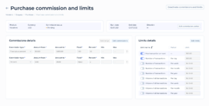 View commission rules and limits per operation