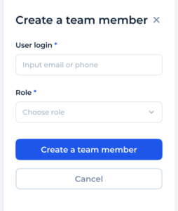 Create a team member