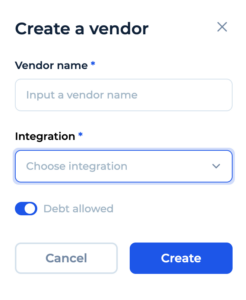 Create a vendor