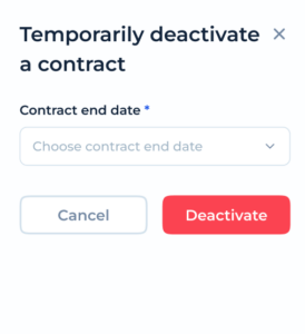 Deactivate/Activate a Contract