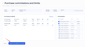 View commission rules and limits per operation