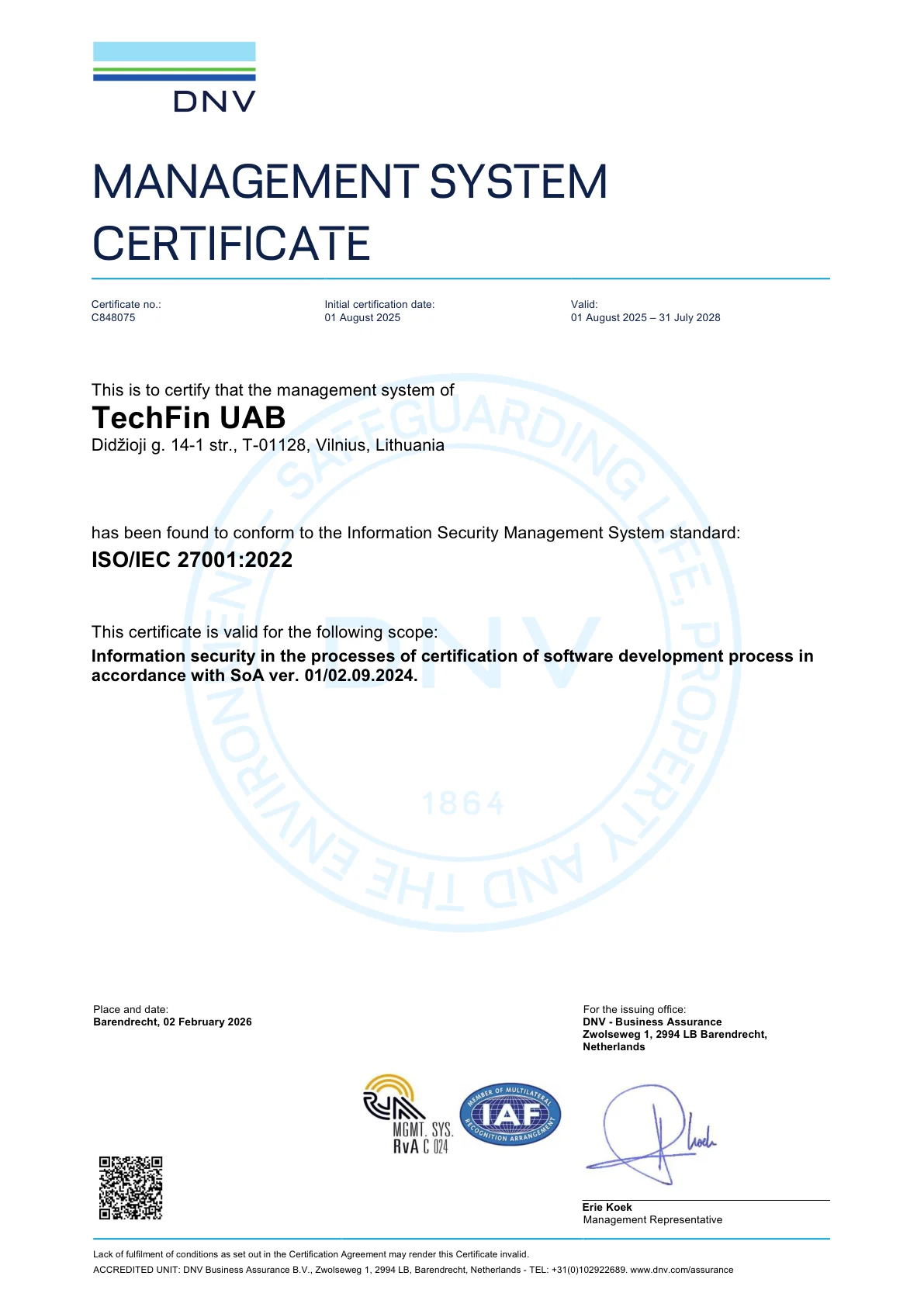 SDK.finance Achieves ISO 27001:2022 Certification, Strengthening FinTech Security Standards