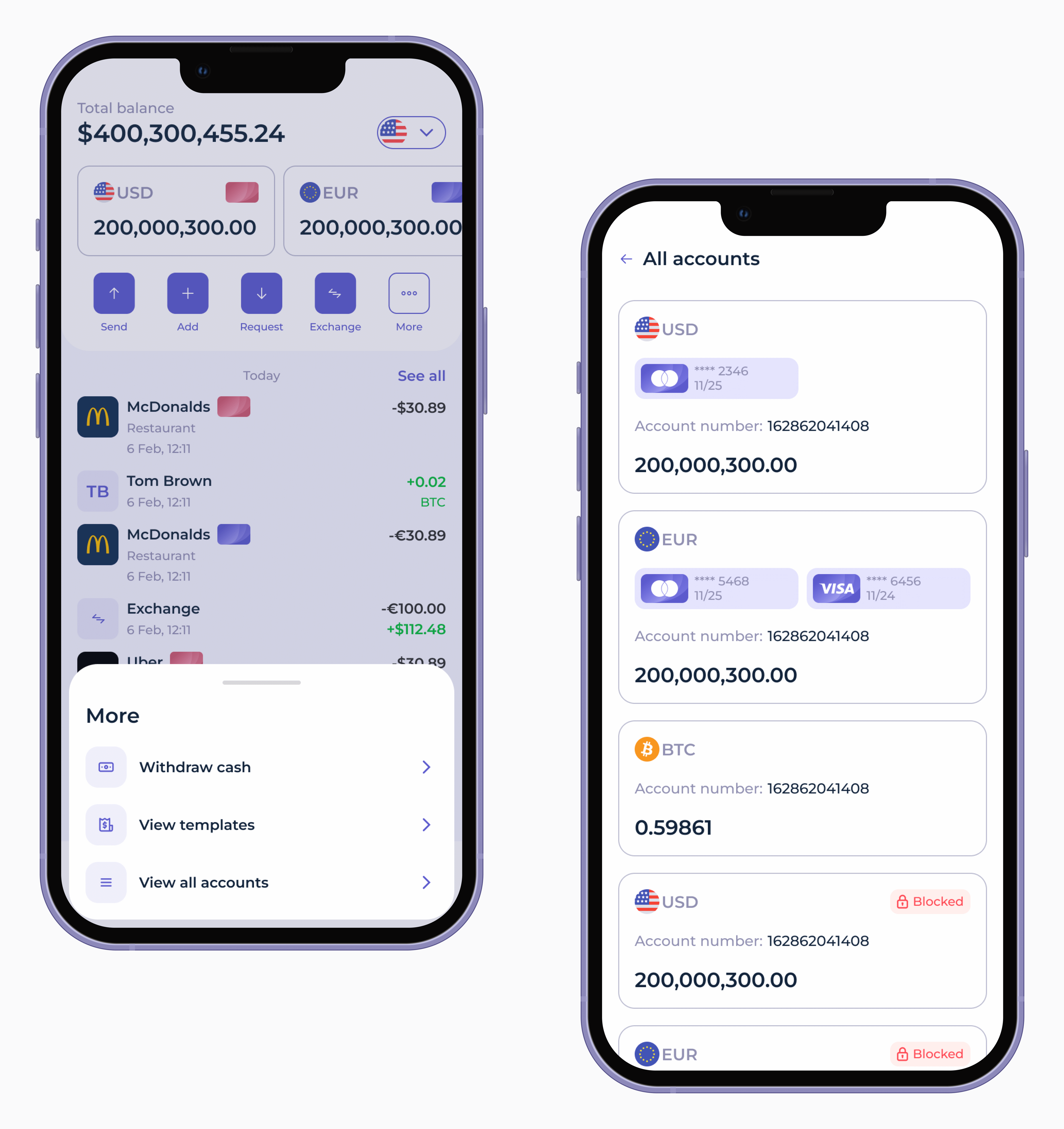 SDK.finance mobile app accounts